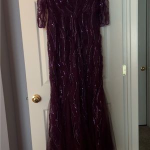 Elegant Purple  Jade Couture Sequin Gown